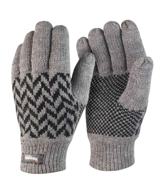 Result Pattern Thinsulate™ Gloves - Grey/Black (RS365)