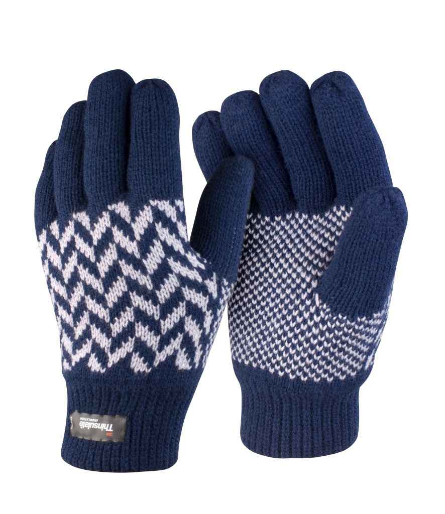Result Pattern Thinsulate™ Gloves - Navy/Grey (RS365)