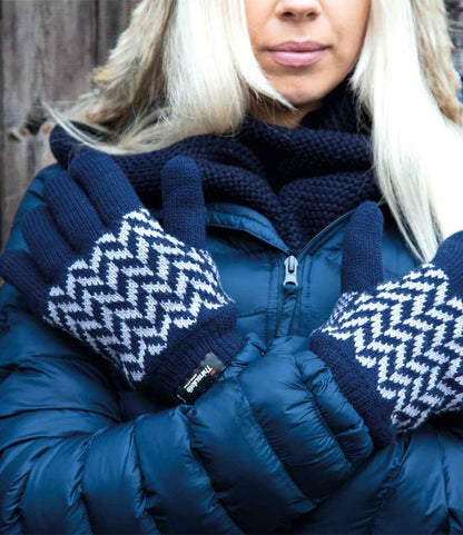 Result Pattern Thinsulate™ Gloves - Navy/Grey (RS365)