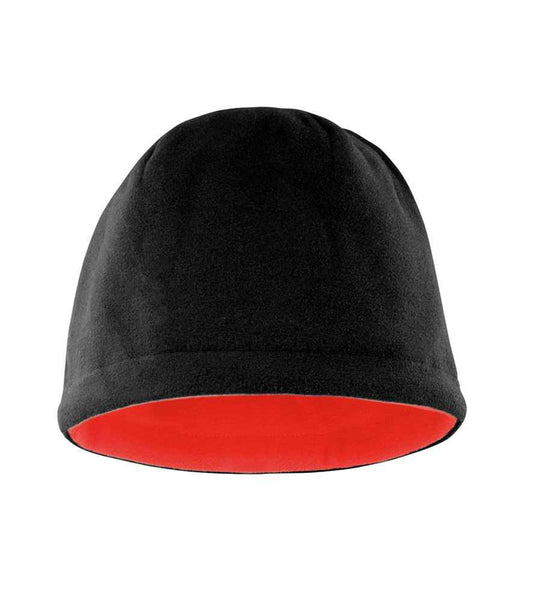 Result Reversible Fleece Skull Hat - Black/Red (RS374)
