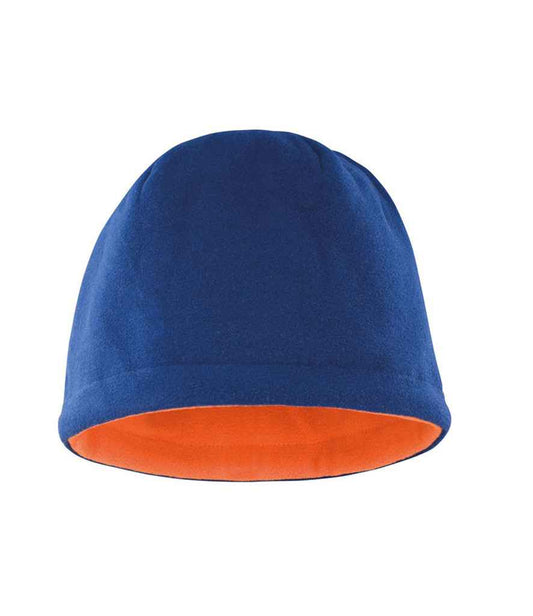 Result Reversible Fleece Skull Hat - Navy/Bright Orange (RS374)