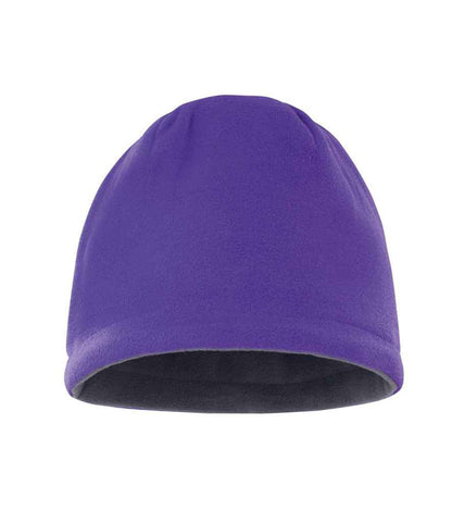 Result Reversible Fleece Skull Hat - Purple/Charcoal (RS374)