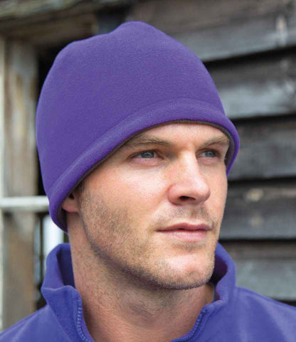 Result Reversible Fleece Skull Hat - Purple/Charcoal (RS374)
