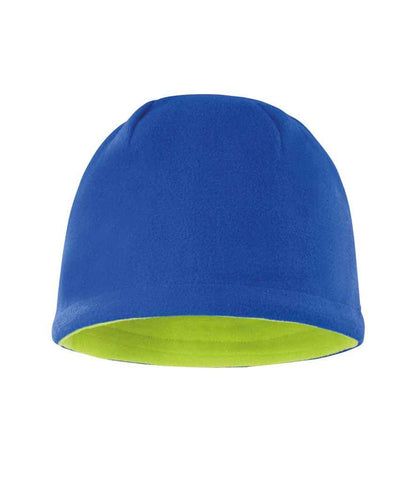 Result Reversible Fleece Skull Hat - Royal Blue/Lime Green (RS374)