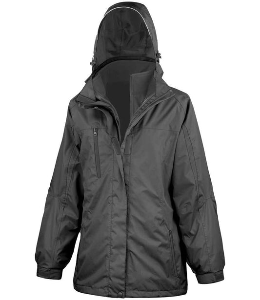 Result Ladies Journey 3-in-1 Jacket with Soft Shell Inner - Black/Black (RS400F)