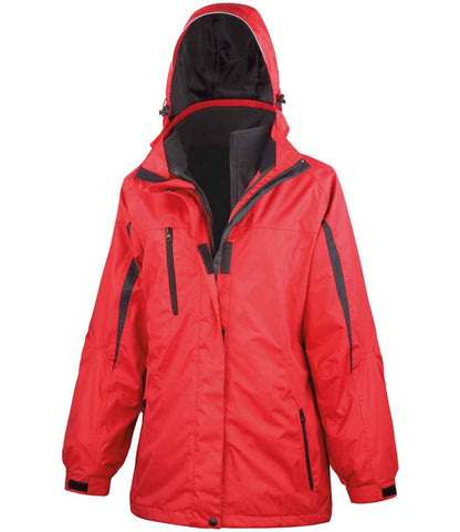 Result Ladies Journey 3-in-1 Jacket with Soft Shell Inner - Red/Black (RS400F)