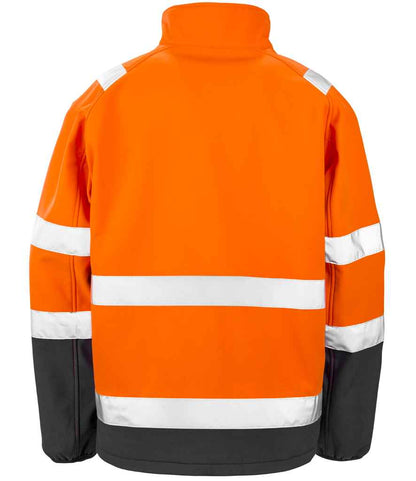 Result Safe-Guard Printable Safety Soft Shell Jacket - Fluorescent Orange/Black (RS450)