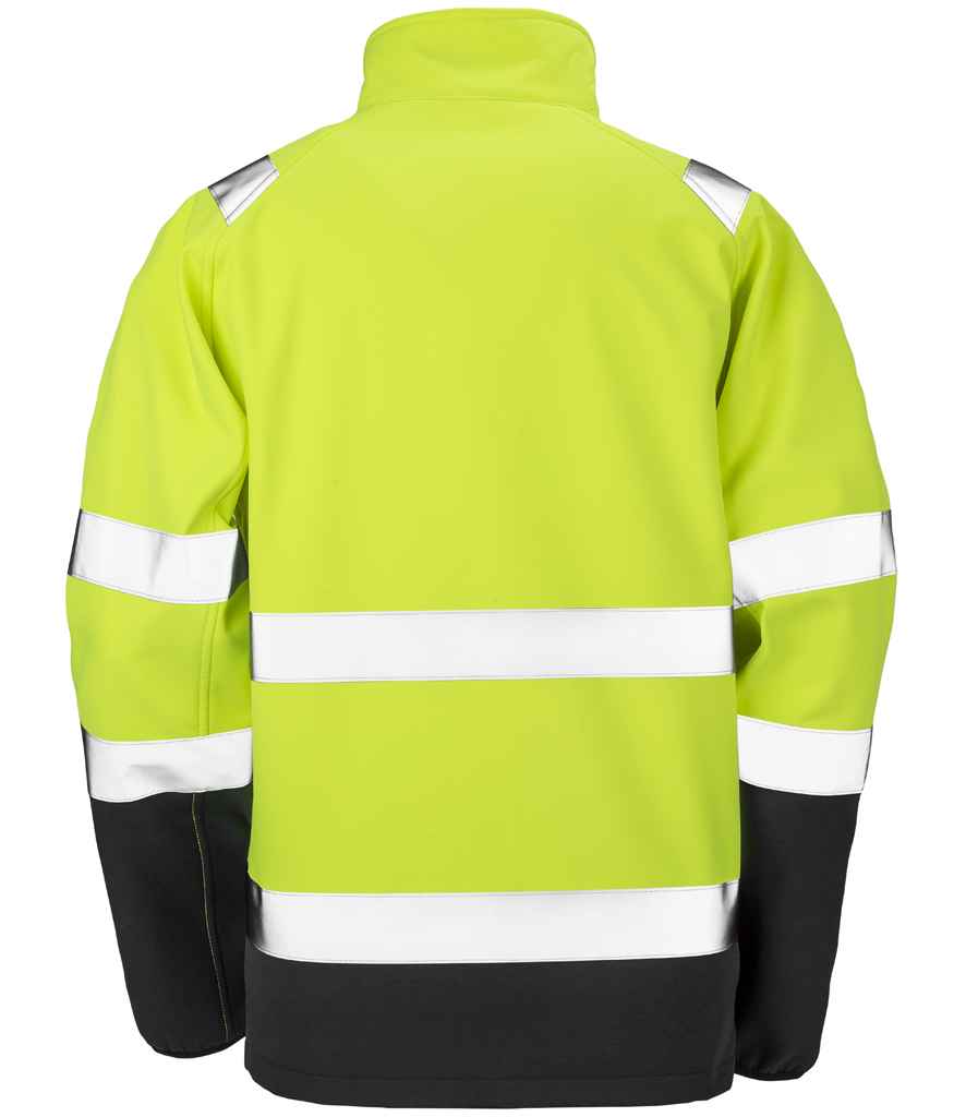 Result Safe-Guard Printable Safety Soft Shell Jacket - Fluorescent Yellow/Black (RS450)