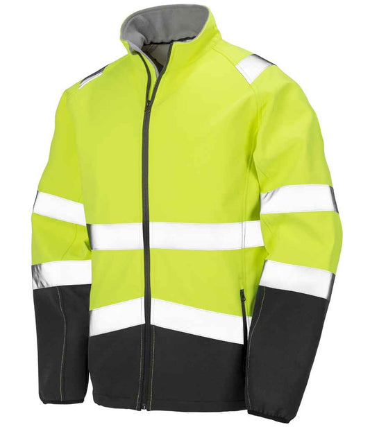 Result Safe-Guard Printable Safety Soft Shell Jacket - Fluorescent Yellow/Black (RS450)