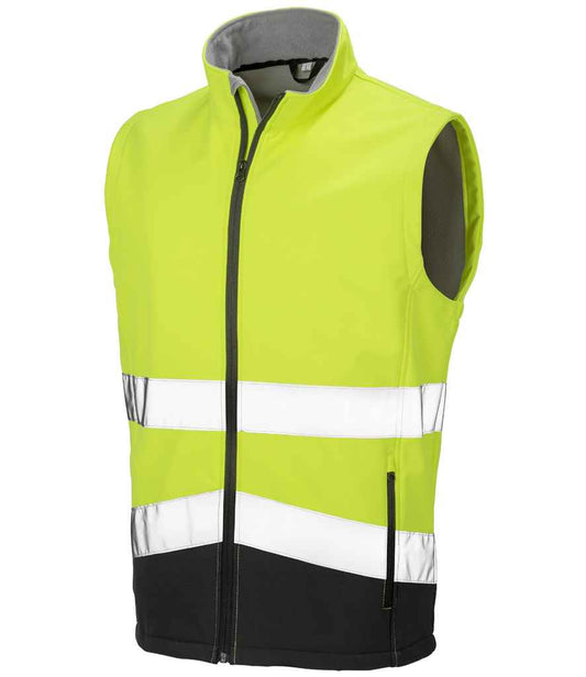 Result Safe-Guard Printable Safety Soft Shell Gilet - Fluorescent Yellow/Black (RS451)