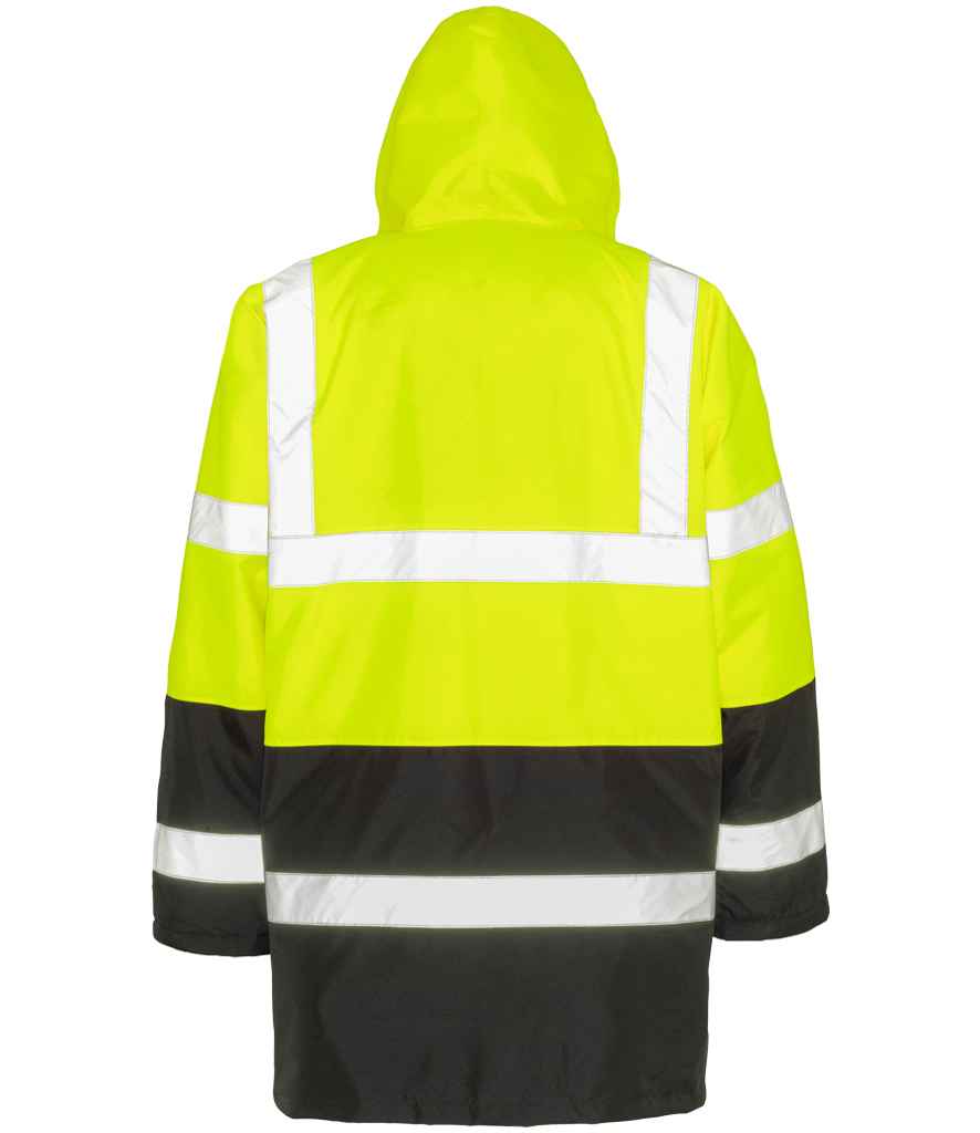 Result Core Motorway Two Tone Safety Jacket - Fluorescent Yellow/Black (RS452)