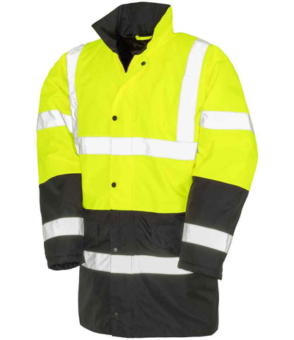 Result Core Motorway Two Tone Safety Jacket - Fluorescent Yellow/Black (RS452)