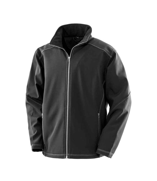 Result Work-Guard Treble Stitch Soft Shell Jacket - Black (RS455M)