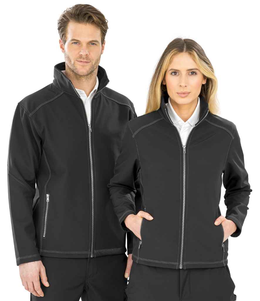 Result Work-Guard Treble Stitch Soft Shell Jacket - Black (RS455M)