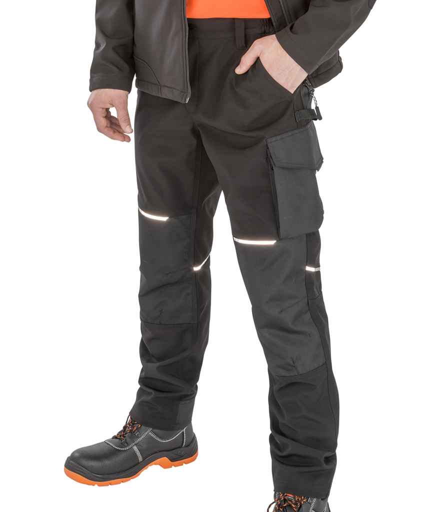 Result Work-Guard Slim Fit Soft Shell Trousers - Black (RS473)