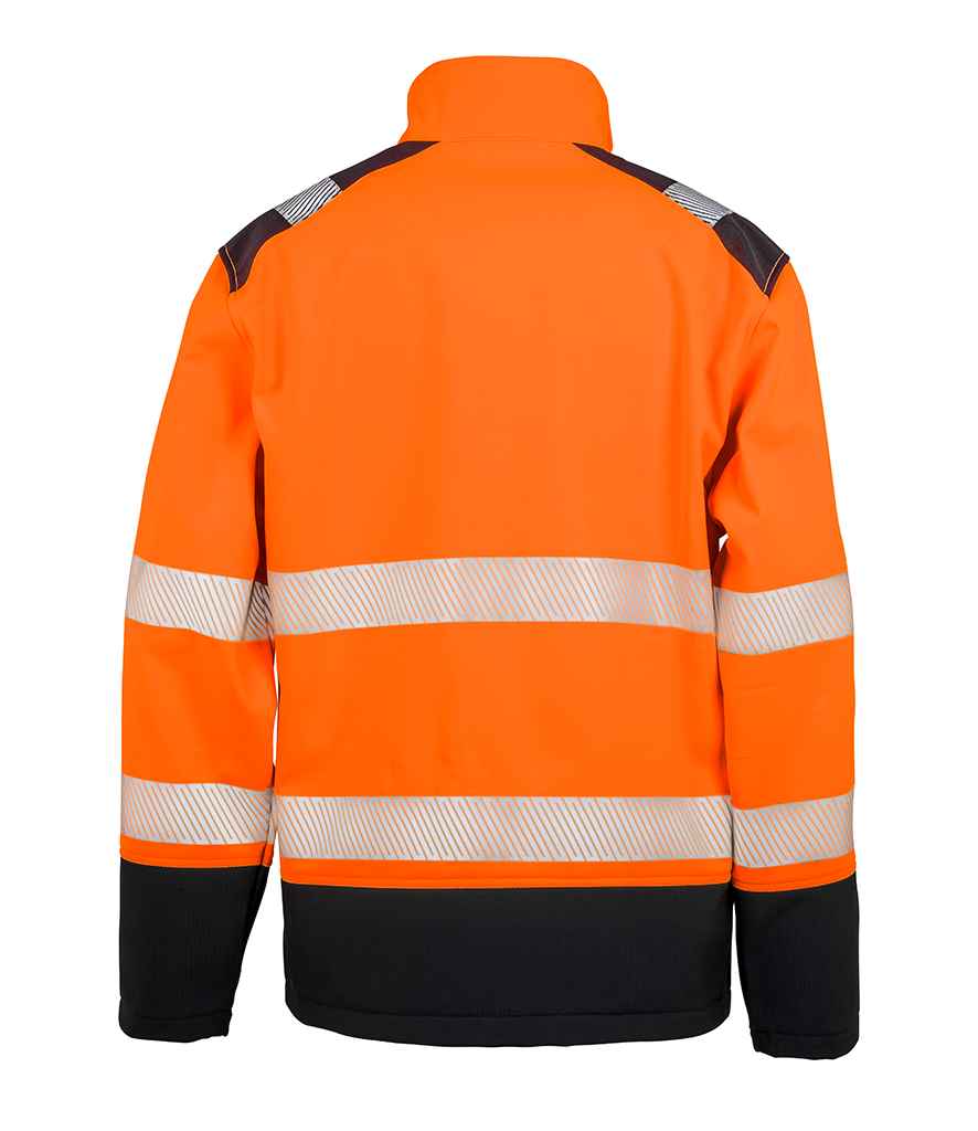 Result Safe-Guard Printable Ripstop Safety Soft Shell Jacket - Fluorescent Orange/Black (RS476)