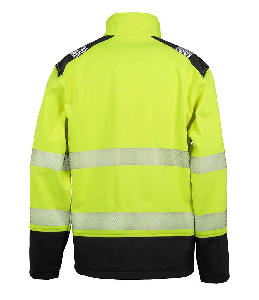 Result Safe-Guard Printable Ripstop Safety Soft Shell Jacket - Fluorescent Yellow/Black (RS476)