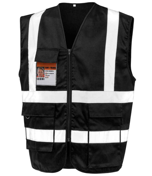 Result Safe-Guard Heavy Duty Poly/Cotton Security Vest - Black (RS477)