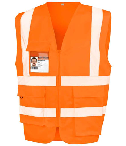Result Safe-Guard Heavy Duty Poly/Cotton Security Vest - Fluorescent Orange (RS477)