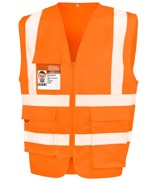 Result Safe-Guard Heavy Duty Poly/Cotton Security Vest - Fluorescent Orange (RS477)