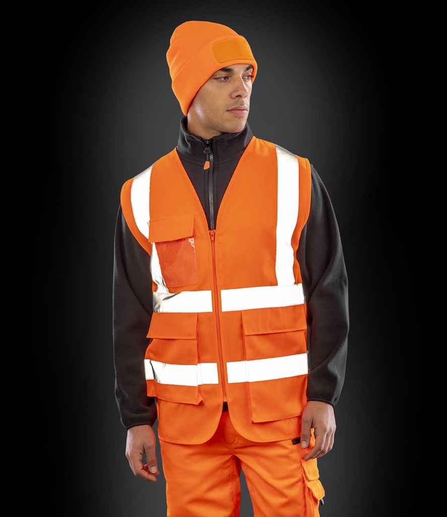 Result Safe-Guard Heavy Duty Poly/Cotton Security Vest - Fluorescent Orange (RS477)