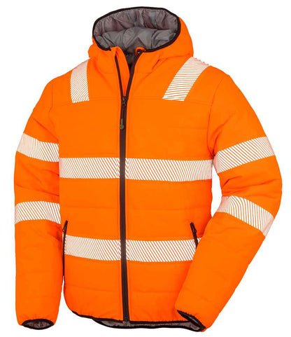Result Genuine Recycled Ripstop Padded Safety Jacket - Fluorescent Orange (RS500)