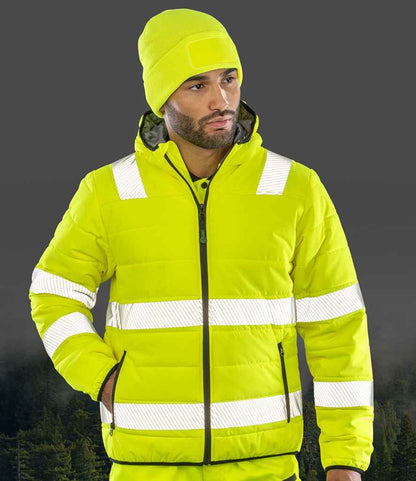 Result Genuine Recycled Ripstop Padded Safety Jacket - Fluorescent Yellow (RS500)