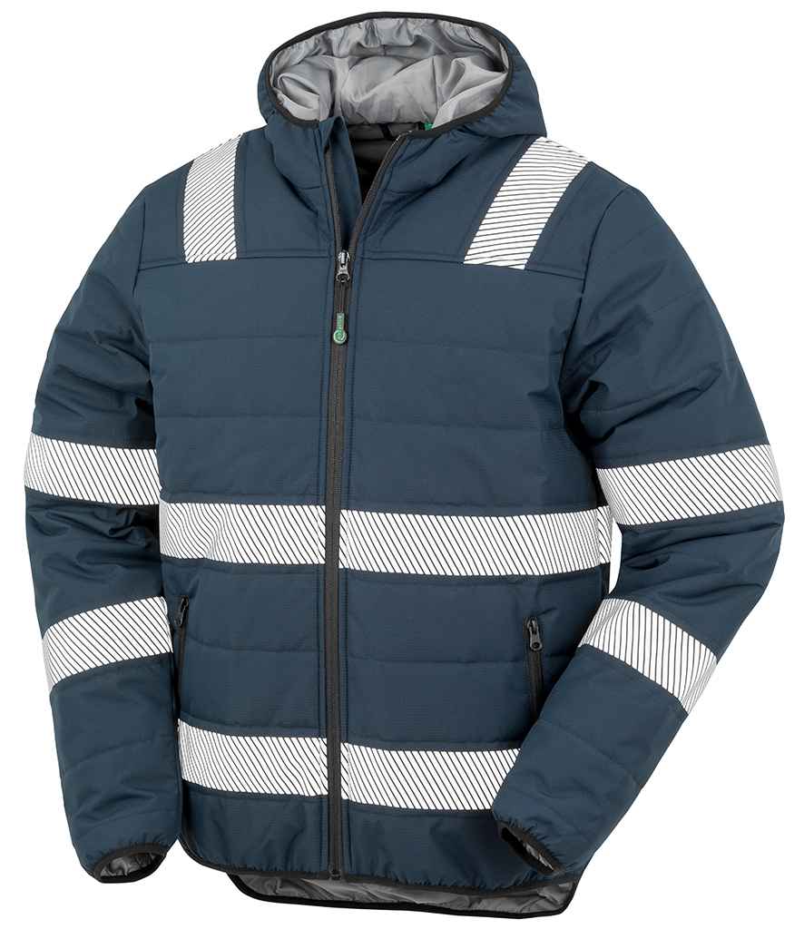 Result Genuine Recycled Ripstop Padded Safety Jacket - Navy (RS500)