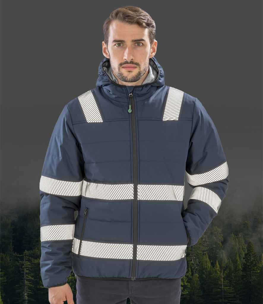 Result Genuine Recycled Ripstop Padded Safety Jacket - Navy (RS500)