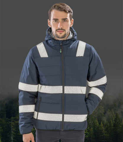 Result Genuine Recycled Ripstop Padded Safety Jacket - Navy (RS500)