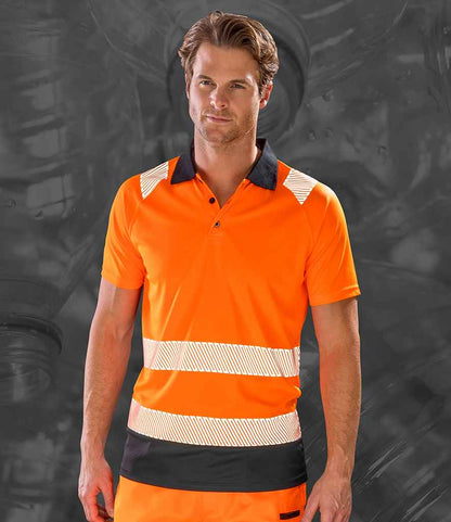 Result Genuine Recycled Safety Polo Shirt - Fluorescent Orange (RS501)
