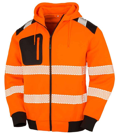 Result Genuine Recycled Safety Zip Hoodie - Fluorescent Orange (RS503)
