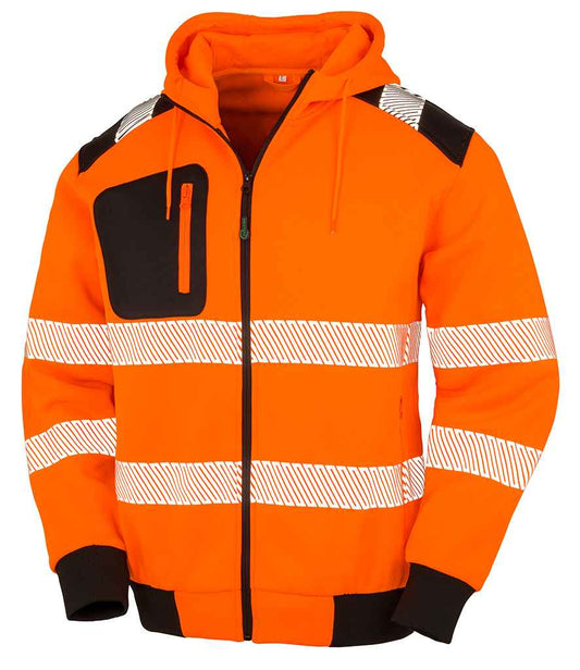 Result Genuine Recycled Safety Zip Hoodie - Fluorescent Orange (RS503)