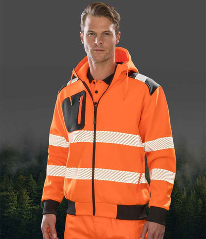 Result Genuine Recycled Safety Zip Hoodie - Fluorescent Orange (RS503)