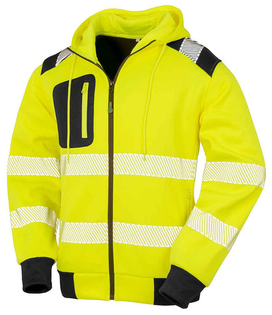 Result Genuine Recycled Safety Zip Hoodie - Fluorescent Yellow (RS503)