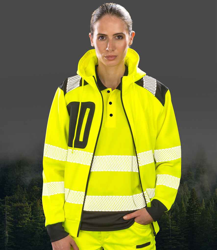 Result Genuine Recycled Safety Zip Hoodie - Fluorescent Yellow (RS503)