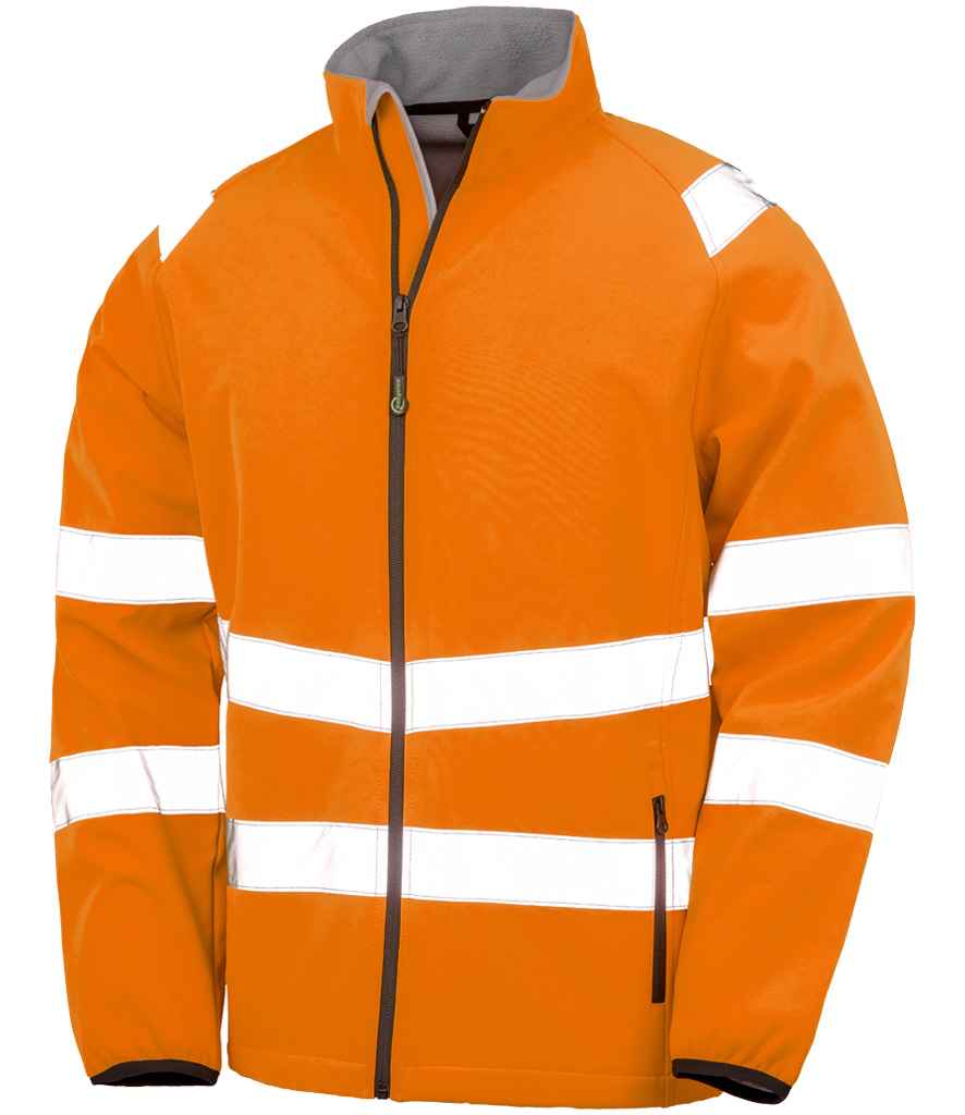 Result Genuine Recycled Printable Safety Soft Shell Jacket - Fluorescent Orange (RS505)