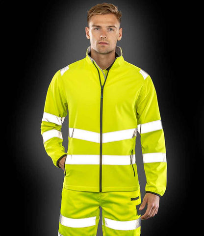 Result Genuine Recycled Printable Safety Soft Shell Jacket - Fluorescent Orange (RS505)