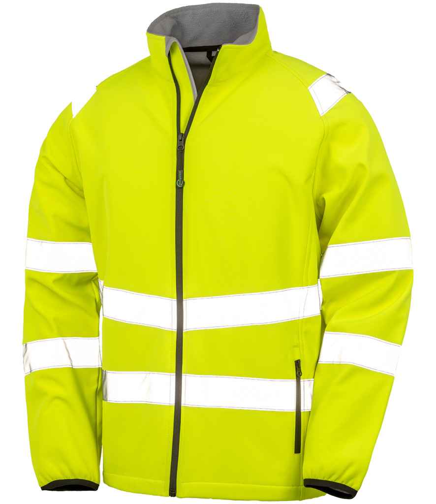 Result Genuine Recycled Printable Safety Soft Shell Jacket - Fluorescent Yellow (RS505)