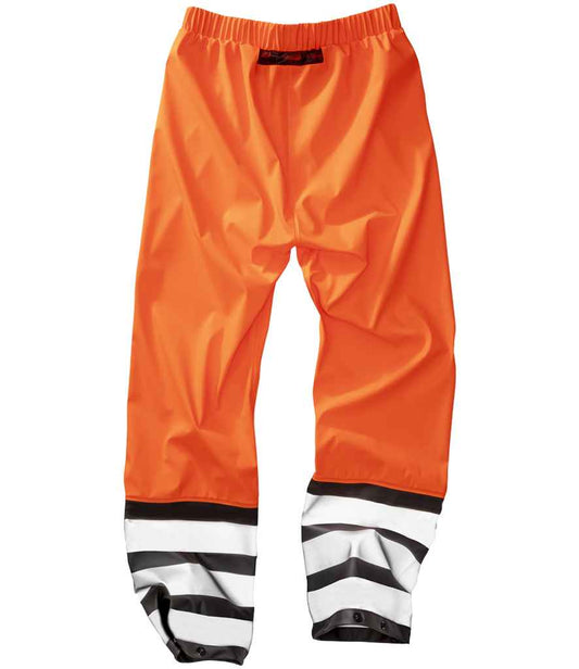 Result Recycled Heavy Duty Prism PU Safe and Dry Trousers - Fluorescent Orange/Black (RS508)