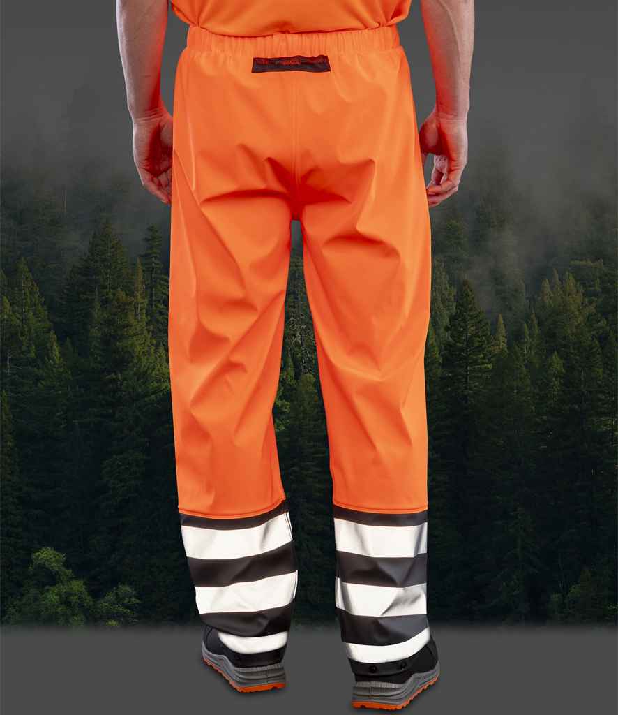 Result Recycled Heavy Duty Prism PU Safe and Dry Trousers - Fluorescent Orange/Black (RS508)