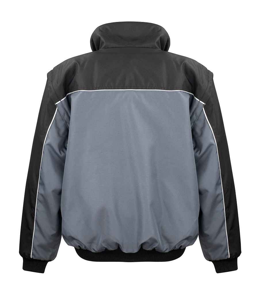 Result Work-Guard Zip Sleeve Heavy Duty Jacket - Grey/Black (RS71)