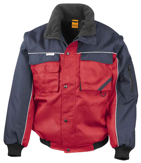 Result Work-Guard Zip Sleeve Heavy Duty Jacket - Red/Navy (RS71)
