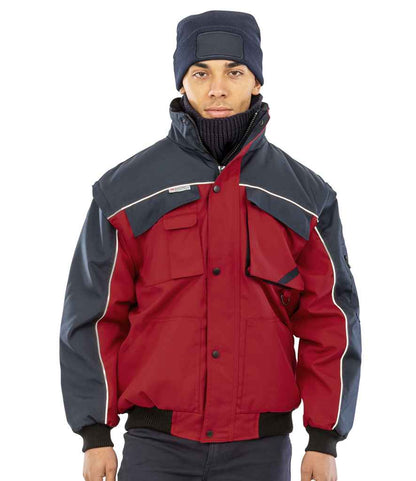 Result Work-Guard Zip Sleeve Heavy Duty Jacket - Red/Navy (RS71)