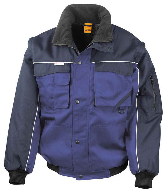 Result Work-Guard Zip Sleeve Heavy Duty Jacket - Royal Blue/Navy (RS71)