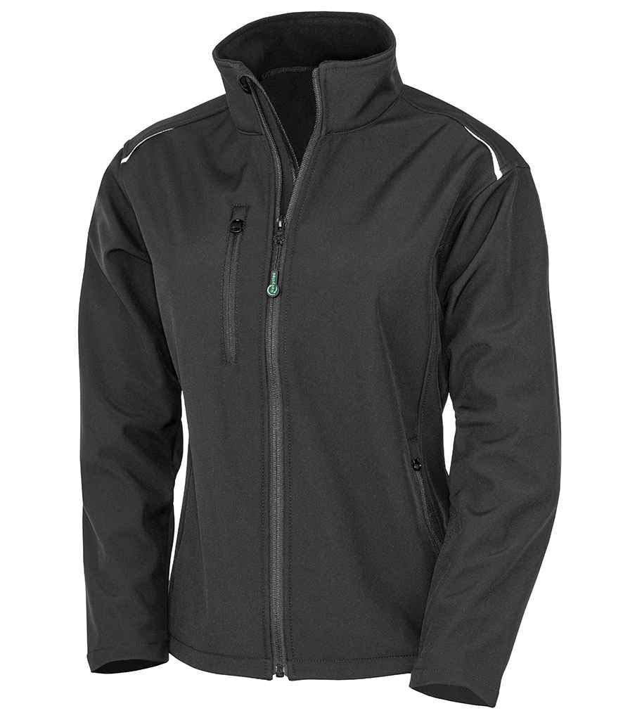 Result Genuine Recycled Ladies Three Layer Printable Soft Shell Jacket - Black (RS900F)