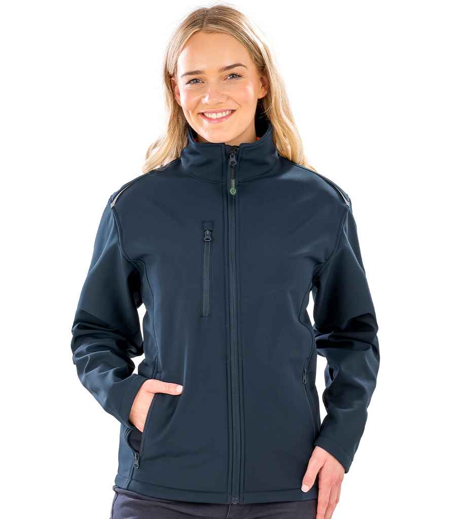 Result Genuine Recycled Ladies Three Layer Printable Soft Shell Jacket - Navy (RS900F)