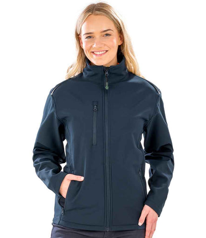 Result Genuine Recycled Ladies Three Layer Printable Soft Shell Jacket - Navy (RS900F)