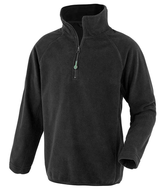 Result Genuine Recycled Kids Zip Neck Micro Fleece - Black (RS905B)