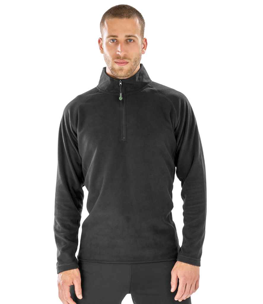 Result Genuine Recycled Zip Neck Micro Fleece - Black (RS905)